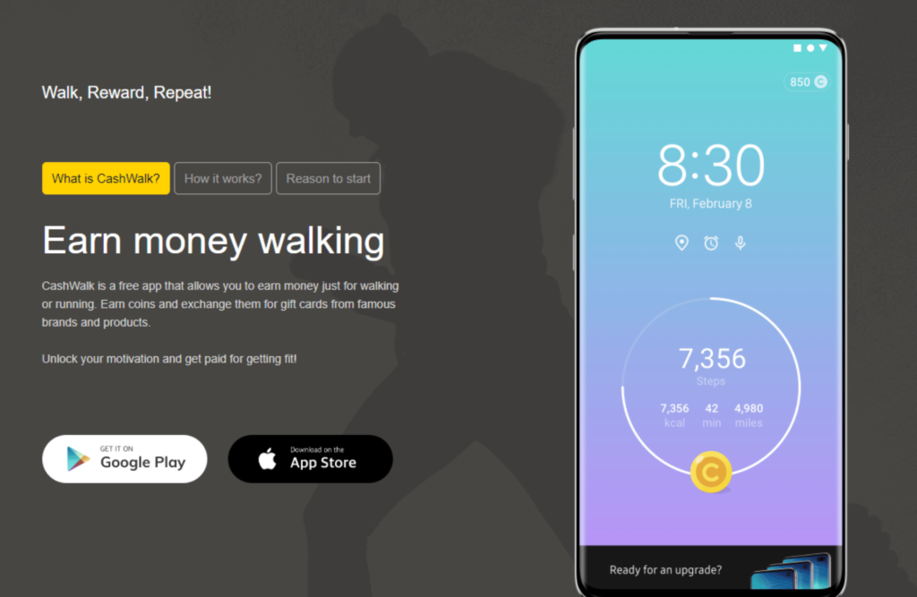 Gagner de l'argent en marchant - CashWalk