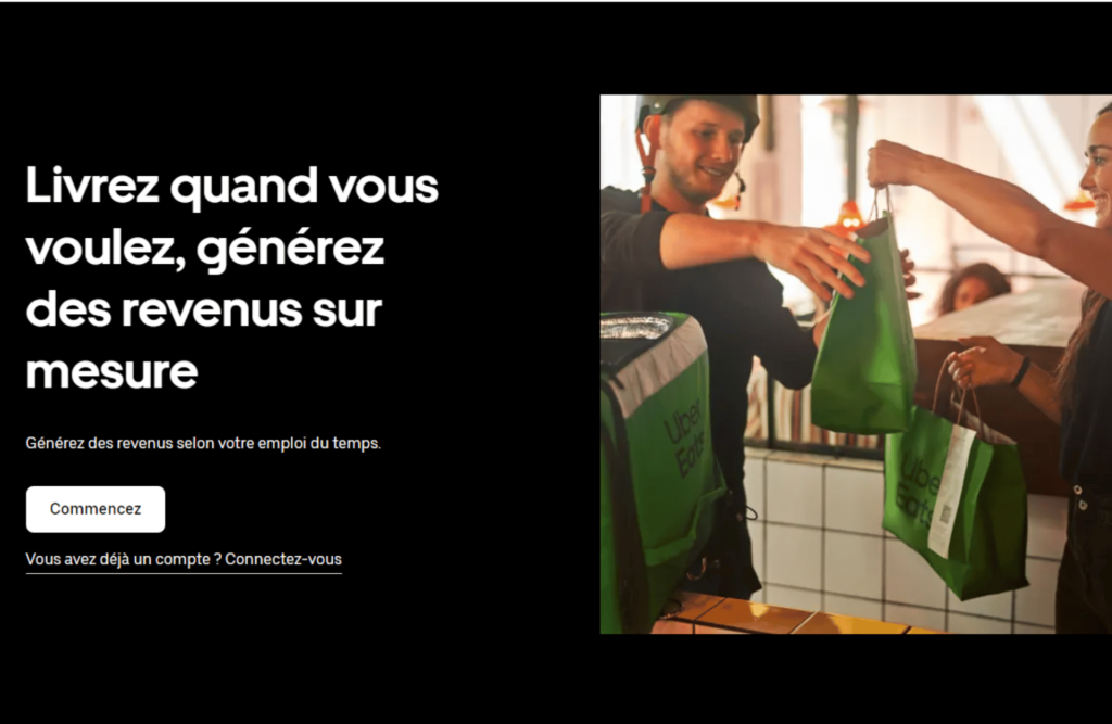 Gagner de l'argent en marchant - Uber Eat