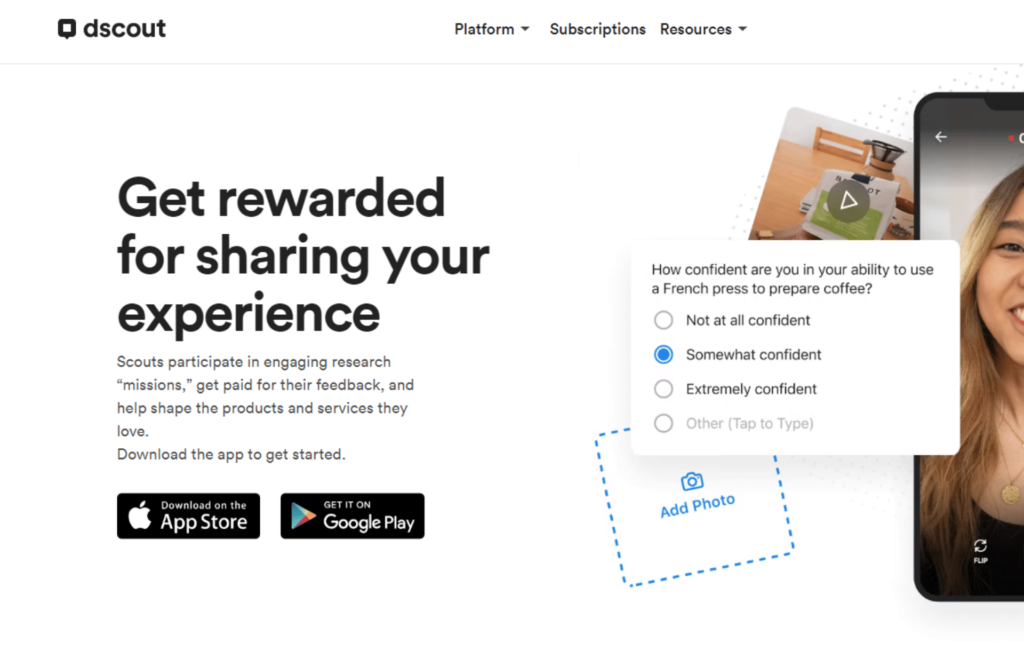 Sondages rémunérés - dscout